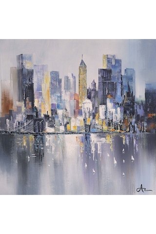 Deniz Modern El Yapımı Yağlı Boya Tablo 106x106cm