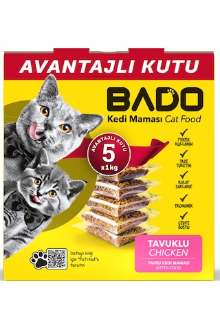 Bado Yavru Kedi Maması Tavuklu 5x1kg