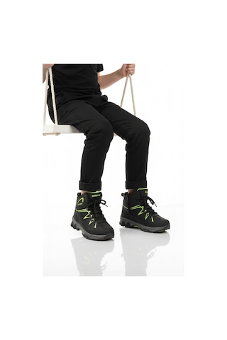 Ayakmod Siyah Yeşil Polarlı Kaymaz Unisex Çocuk Outdoor Bot 2301 F Siyah - Yeşil