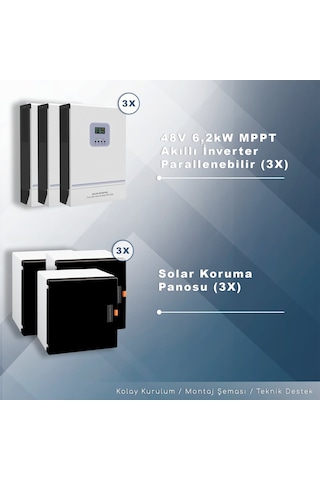 Trifaze Off Grid Paket Sistem 12 Kw/ Gün