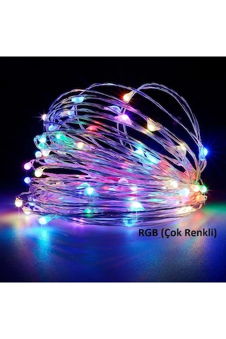 3 Metre Rgb Çok Renkli Led Işıklı Peri Tel Ev Dekoratif Pilli Aydınlatma Organizasyon Süsleme