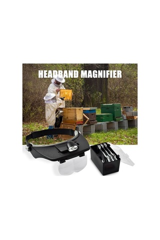 Fortunelane Arı Yetiştirme Aletleri - 4 Lensli 1.2x-3.5x Led Işık Bağcıklı Büyütec Ht-0302