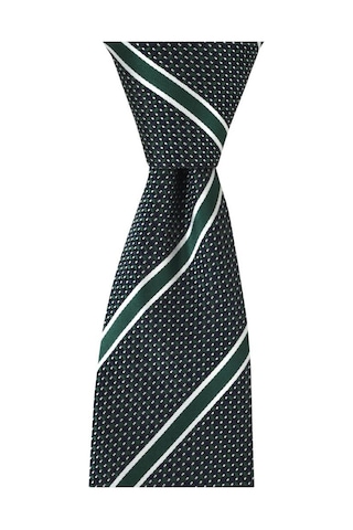 Brianze Yeşil Çizgili Mendilli Kravat Yeşil