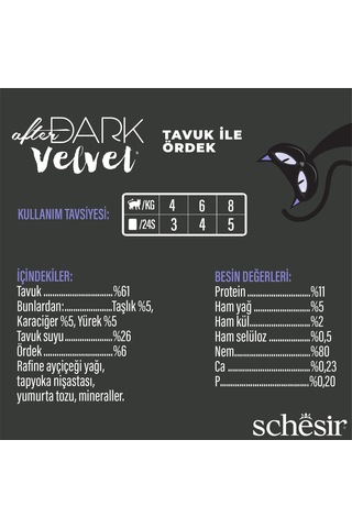 Schesir After Dark Mousse Tavuk Ve Ördek Etli Tahılsız Yetişkin Kedi Konservesi 80 Gr