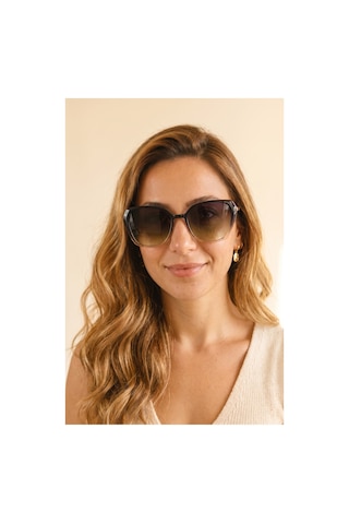 Uv 400 Koruma Polarize Cat Eye Kahverengi Kadın Güneş Gözlüğü İki Renk