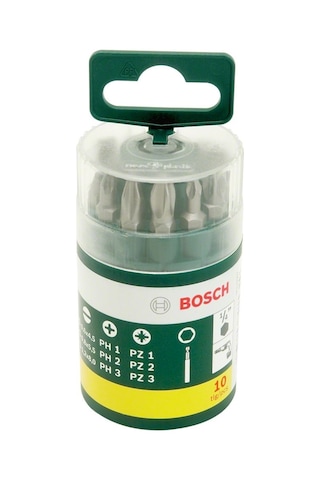 Bosch Vidalama Ucu Seti 10 Parça (PH+PZ+S)