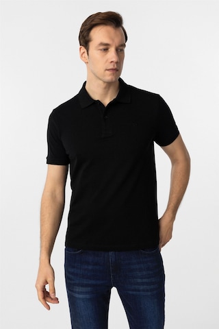 Süvari Siyah Slim Fit Düz Polo Yaka Tişört
