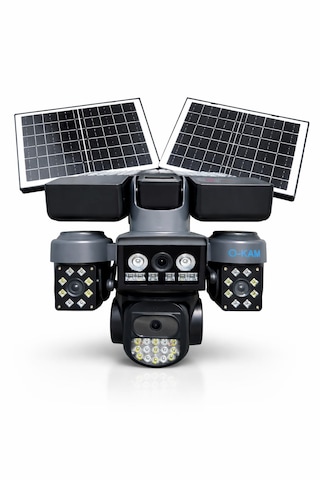 Okam Pro 334 Premium 4g Solar Projektörlü Güvenlik Kamerası 4 Lens, Aov 7/24 Kayıt