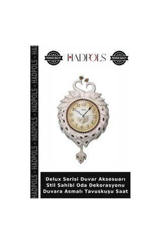 Delux Serisi Duvar Aksesuarı Stil Sahibi Oda Dekorasyonu Duvara Asmalı Tavuskuşu Saat Diğer
