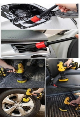 İsgstore 8 Parça Araç Iç Ve Dış Matkap Ucu Uyumlu Detaylı Bakım Fırça Temizleme Seti