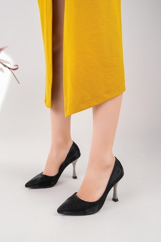Nesilshoes Nesil Shoes Özma 503 Siyah Topuklu Kadın Stiletto