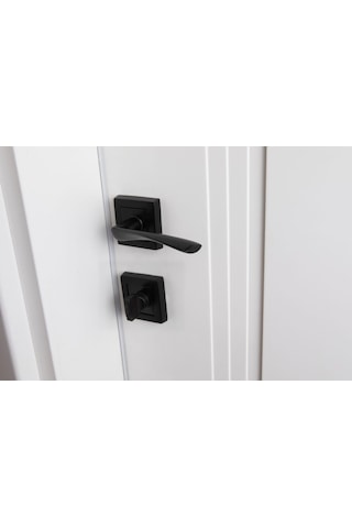 Siyah Kare Brawo Wc Kapı Kolu Ön - Arka Takım