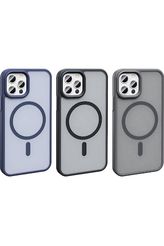 Goocamp Apple Uyumlu iPhone 12 Pro Kılıf Magsafe Şarj Özellikli Mat Arka Yüzey Sio Kapak - Açık Y Açik Yeşil