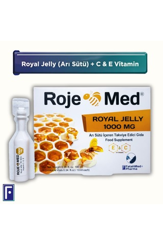 Roje Med Royal Jelly Arı Sütü İçeren Takviye Edici Gıda 1000 Mg 10 x 10 Flakon