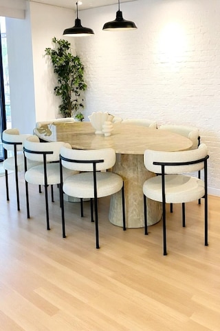 8'li Teddy Sandalye Mutfak Sandalyesi Salon Sandalyesi Cafe Restaurant Sandalyesi Beyaz Beyaz