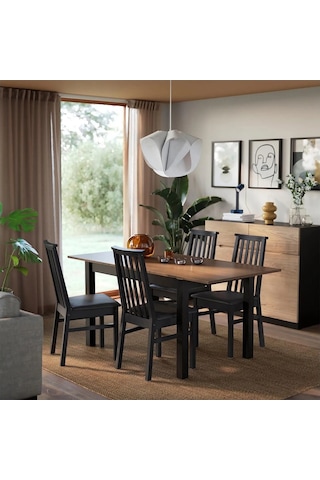 Ikea Siyah Zarif Yemek Masası - Açılır Yemek Masası