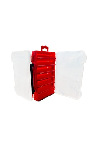 Fishika Lure Box 10cm Kırmızı Çift Taraflı Balıkçı Kutusu