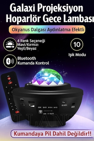 Yıldızlı Gökyüzü Gece Lambası Aurora Starlight Samsung Galaxy Uyumlu  Uyumlu Led Projektör Disko Işığı - Hoparlör