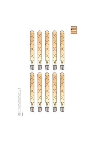 Rustik Led Çubuk Ampul E27 8w 2500k Gün Işığı 10'lu Erd-38