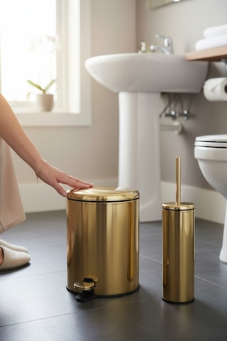 Primanova Cigo Çöp Kovası Tuvalet Fırçası Parlak Gold Gold