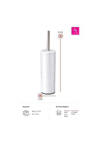 Cigo Çelik Tuvalet Fırçası - Beyaz-7318