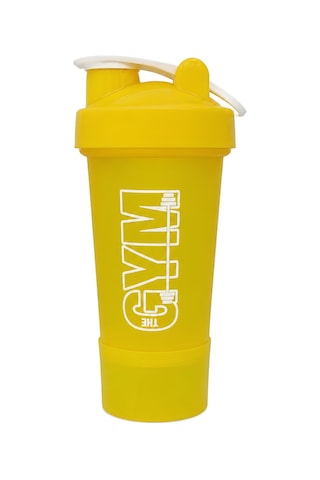 Gym Smart Shaker 550 Ml Ölçekli Ve Sızdırmaz Kapaklı Saklama Hazneli Protein Shaker Sarı