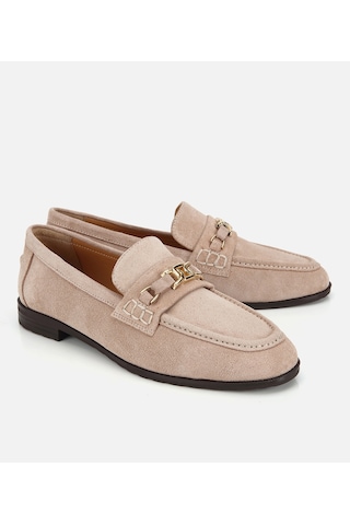 Hotiç Kadın Süet Deri Bej Toka Detaylı Klasik Loafer 01ayh321310a310 01ayh321310a310 Bej