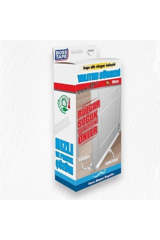 Boss Tape Kapı Altı Yalıtım Süngeri Suni Deri 80cm Beyaz