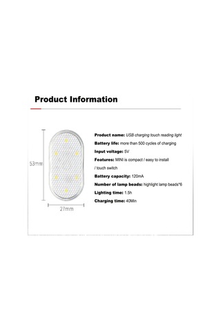 Springsun Usb Şarjlı Dokunmatik Araç İçi Led Okuma Lambası - Mini Rgb Aydınlatma