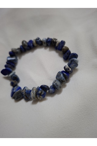 Sertifikalı Lapis Lazuli Kırık Taş Doğal Taş Bileklik Hediyeli Ve Kutulu Mavi