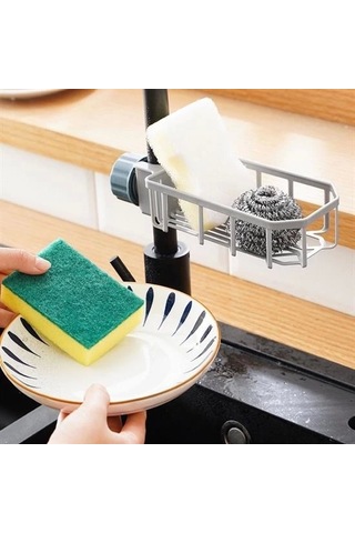 Musluk Kenarı Plastik Süngerlik Sabunluk Mutfak Düzenleyici Sünger Sabun Mutfak Organizeri 4172 Çok Renkli