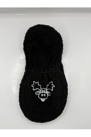 Ozzy Socks Kadın Siyah Geyik Desenli Uyku Patik Çorap 3'lü Paket Siyah
