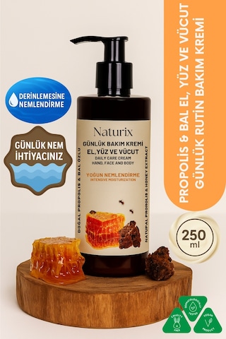 Naturix Propolis & Bal El Yüz Vücut Günlük Bakım Kremi 250 ML