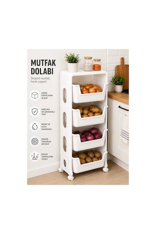 Orenge Sebzelik Patates Soğan Sepeti Çok Amaçlı Raf 4 Katlı Mutfak Rafı Organizer Beyaz Diğer Orenge Sebzelik Patates Soğan Sepeti Çok Amaçlı Raf 4 Katlı Mutfak Rafı Organizer Beyaz Diğer