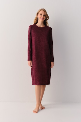 Suwen Cotton Comfort Uzun Gecelik Sh26405613l020 Bordo