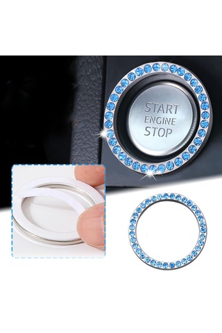 Taşlı Start Stop Çerçevesi Işıltılı Start Stop Çerçeve Mavi