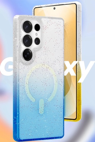 Apple iPhone Uyumlu 17e Lotus Simli Magsafe Kapak - Gümüş Çok Renkli