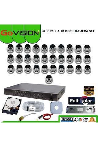 31 Li 2mp Full Color 3.6mm Lens 1080p Fullhd Warmled Ahd 32 Kanal Dome Set