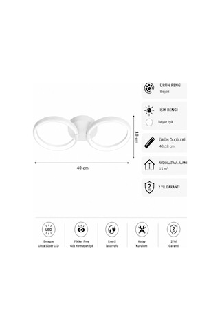 AvizeGO Onto Led Plafonyer Avize Beyaz Işık