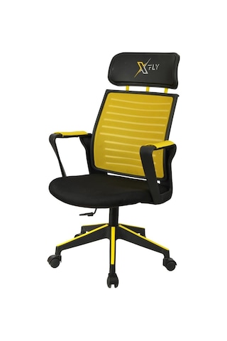 Xfly Plastik Ayaklı Oyuncu Koltuğu - Sarı File - 2395D0551