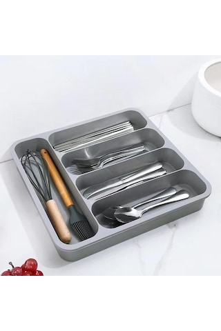 Novahub Multi Katmanlı Mutfak Çekmecesi Bıçak Çatal Saklama Tepsisi Baharat Kutusu Yemek Çubukları Kaşık Seti 56995962 Gri
