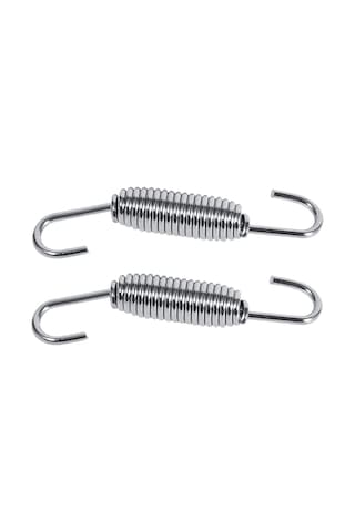 Geeroyoo Motosiklet Egzos Borusu Tutan Sertliflik Yayları 2 Adet + Kaynaklı Tutucular 2 Adet - 65mm Uzunluk, 1cm Çap, Dayanıklı Inox Yapı