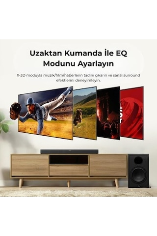 200w Kanal Ses Sistemi İle 2.1 Soundbar Ve Subwoofer