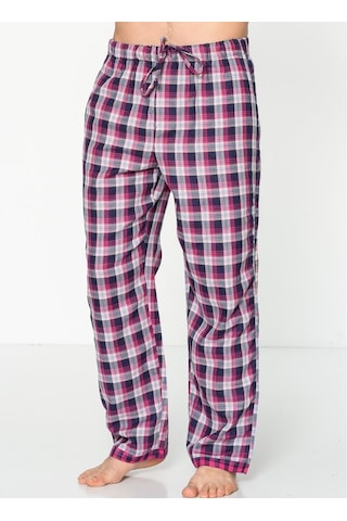 Herrmen Çift Taraflı Büyük Kareli Pembe Beyaz Pijama Pantolon