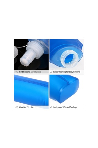 Lixada 500 Ml Açık Su İçme Şişesi Yumuşak Katlanır Şişe Bpa Ücretsiz Koşu Yürüyüş Bisiklet İçin, Seçenek: 1 Pc