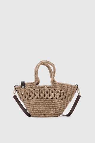 Ortega Handmade Mini Hasır Çapraz Çanta Vizon Vizon