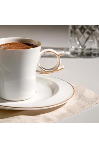Nehir Laura 6 Kişilik 12 Parça Porselen Kahve Fincan Takımı