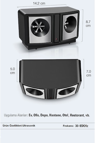 Dual Sonic Pest Repeller Ultrasonik Haşere ve Fare Kovucu Cihaz