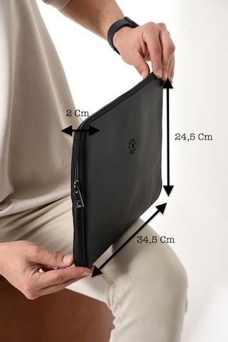 Westpolo Vegan Deri Unisex Laptop, Evrak Çantası - 6077 Siyah