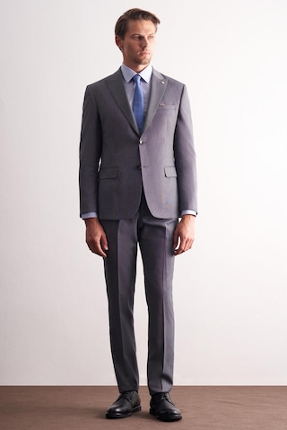 İmza Füme Kırlangıç Yaka Kendinden Desenli Esnek Bel Slim Fit 6 Drop Takım Elbise 1001255168 Füme